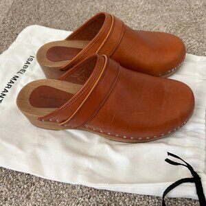 Isabel Marant Natural Clogs with Rivet Stud Detail, Size 35